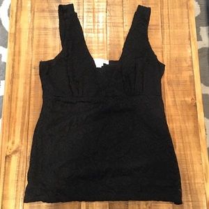Black White lace tank top blouse
